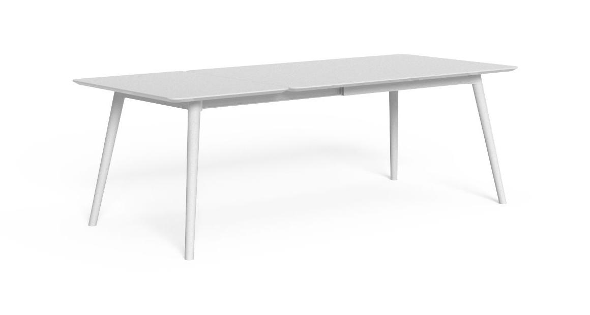 Modern extendable outdoor dining table, Talenti Moon//Alu, Royal Oak, Michigan.