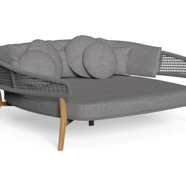 High-end Moon Teak Daybed by Cristian Briffa for Talentispa, modern Italian outdoor furniture for Troy, Michigan.