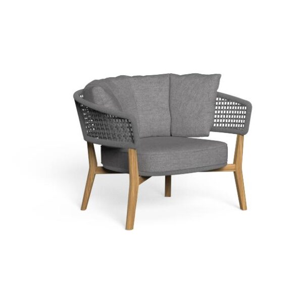 "Stylish TalentiSpa Moon//Teak Armchair designed to enhance upscale outdoor living spaces."