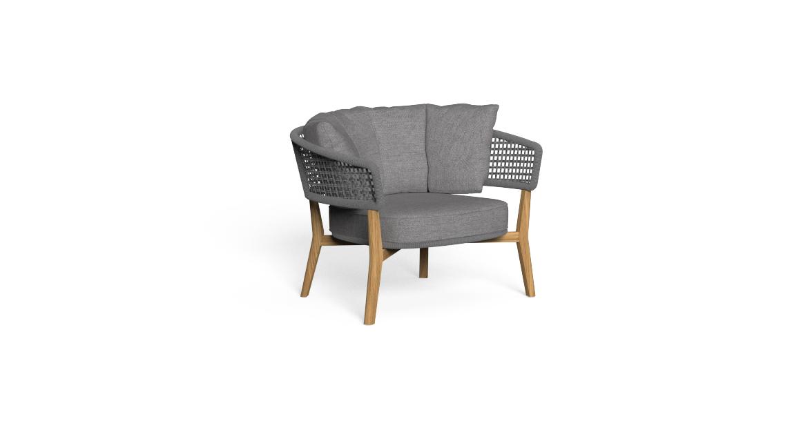 "Stylish TalentiSpa Moon//Teak Armchair designed to enhance upscale outdoor living spaces."