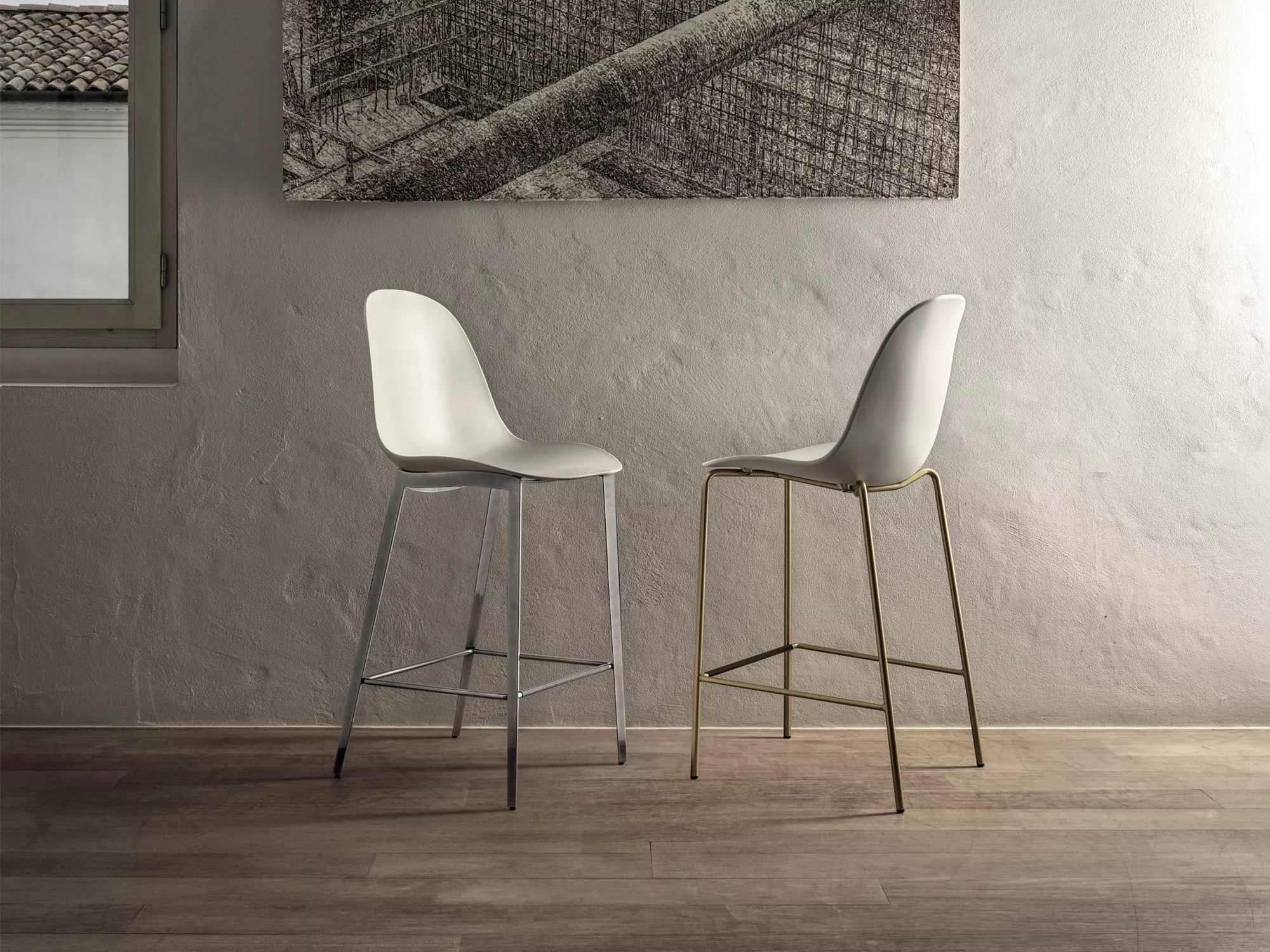 Mood Footstool by Bontempi luxury Italian footstool in **Birmingham, Michigan showroom**