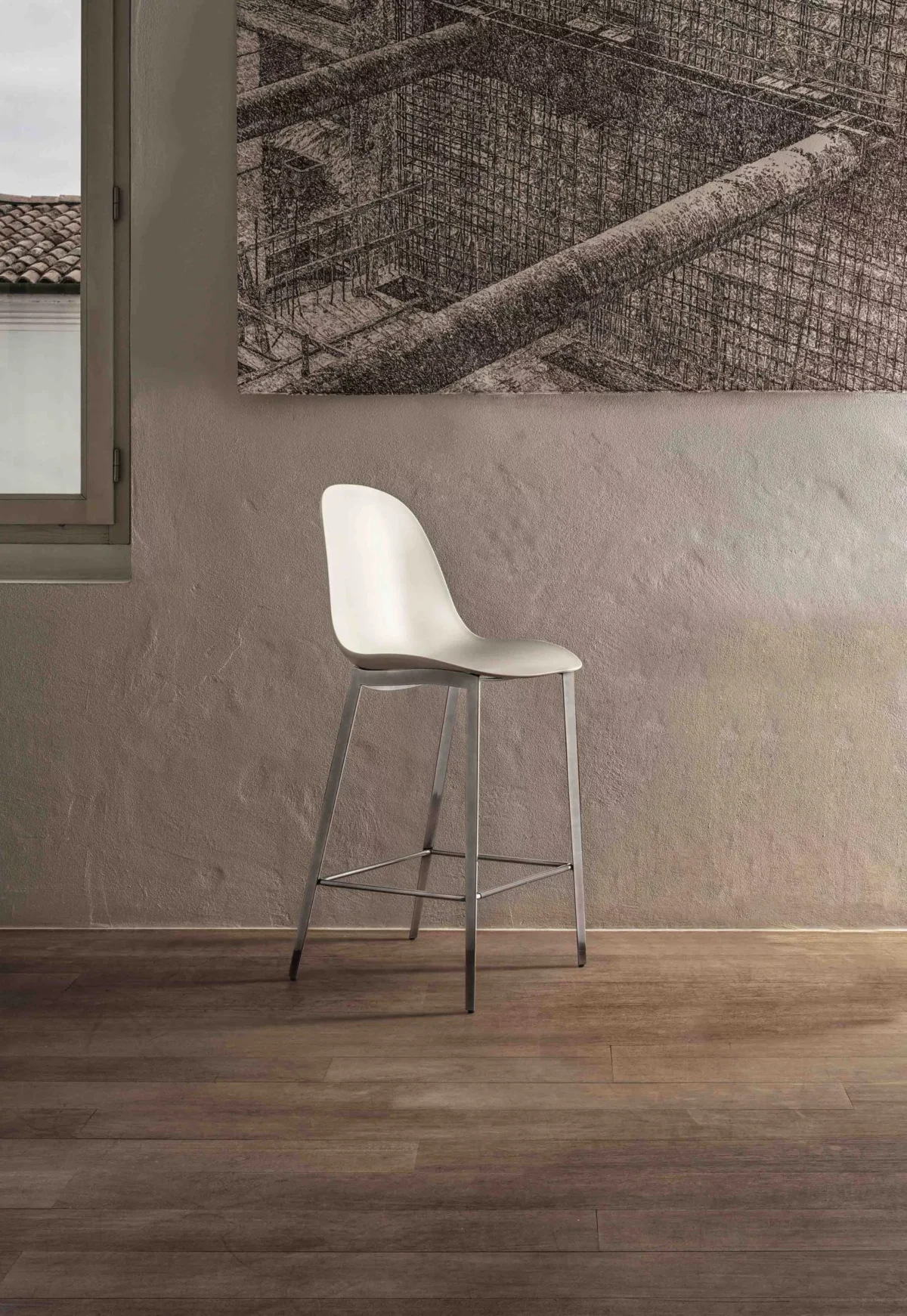 Mood Footstool by Bontempi luxury Italian footstool in **Birmingham, Michigan showroom**
