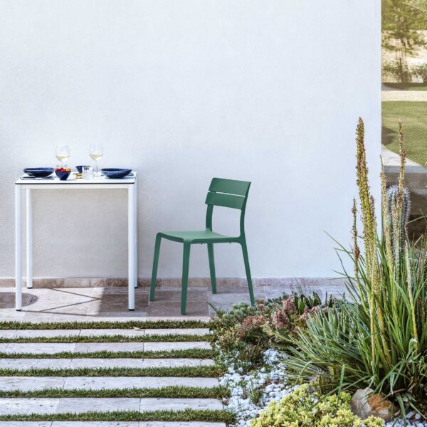 Rocket Green dining table by Bontempi in contemporary kitchen