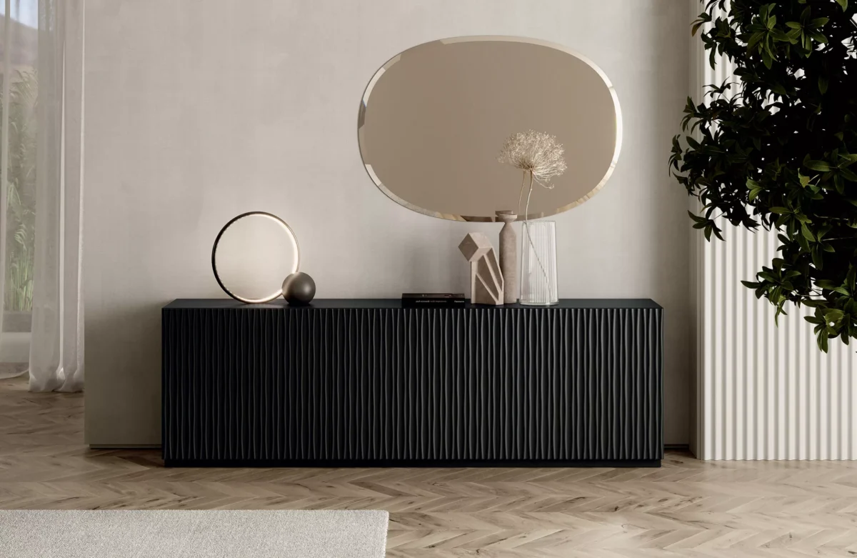 Luxury contemporary Musa sideboard by Bontempi Casa, showcased at Troy Michigan showroom.