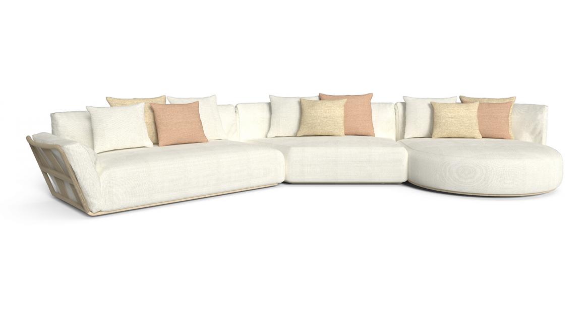 "Flexible Chess Modular Sofa by TalentiSpa ideal for creating customized outdoor seating areas."