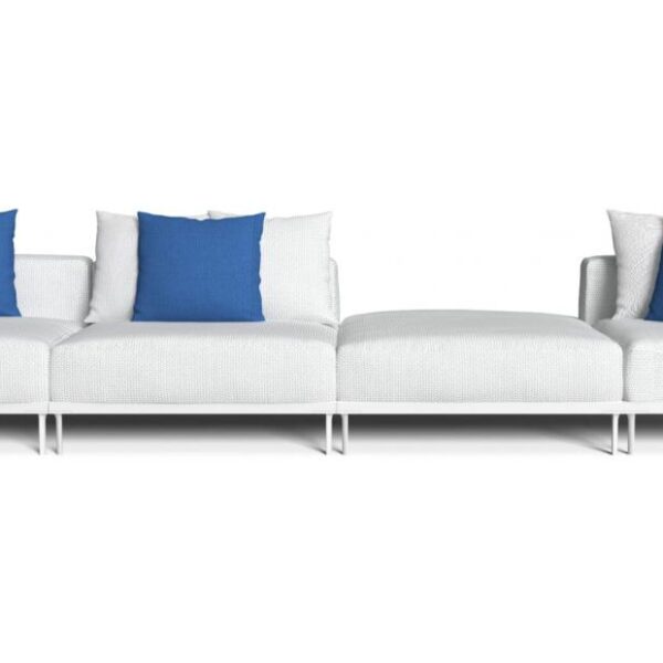 "CleoSoft//Alu Modular Sofa by TalentiSpa with modular design for versatile outdoor arrangements."