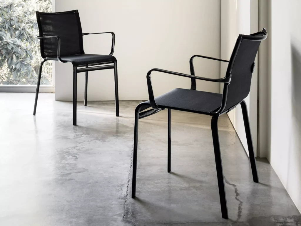 Net Outdoor dining table by Bontempi on patio