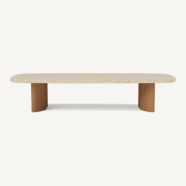 “Harbour Newport 76" rectangular teak coffee table – modern coastal design with slatted top and clean lines”