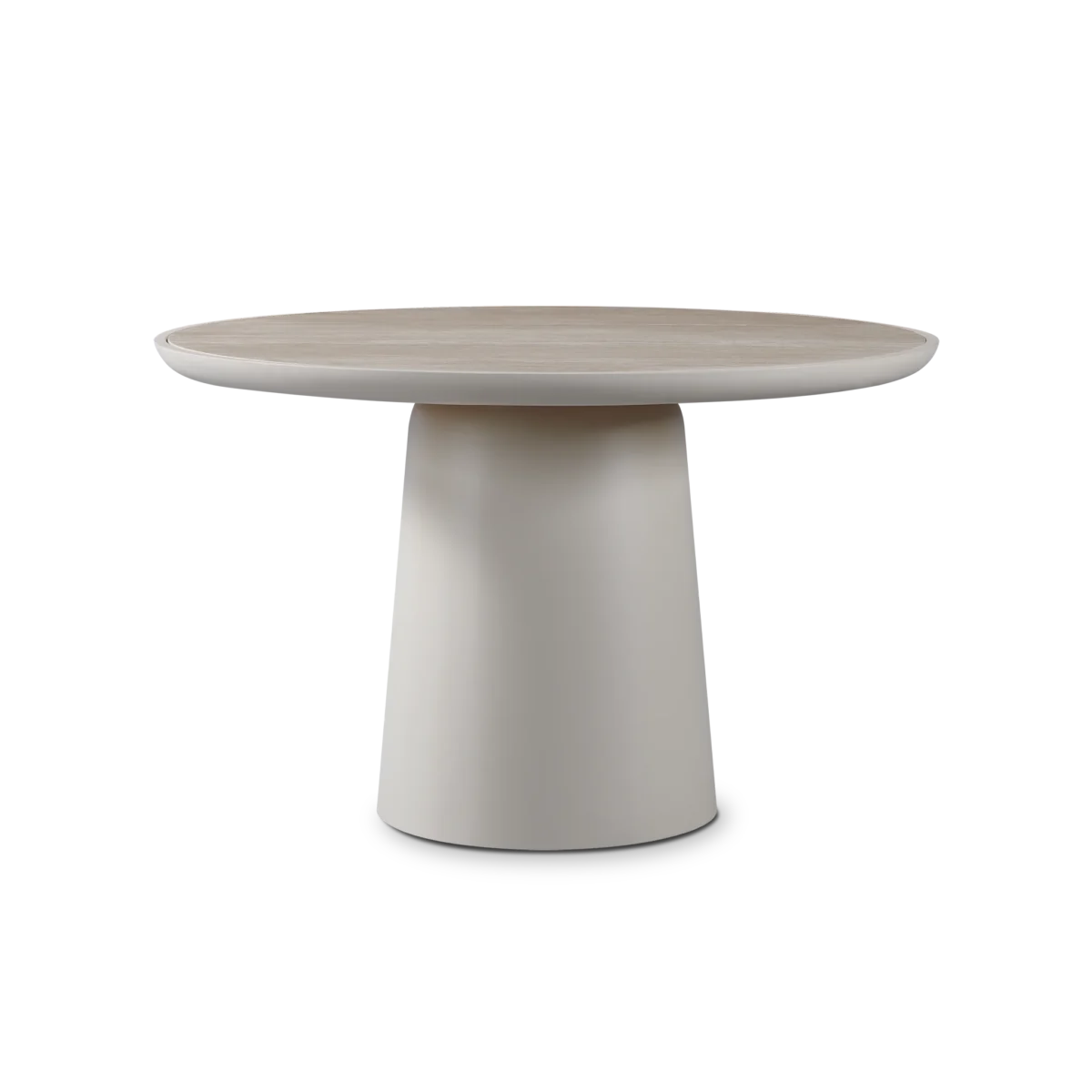 “Contemporary aluminum round table by Harbour – 48” Nova model with weather-resistant build”