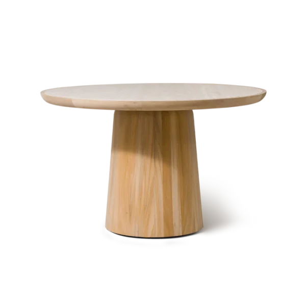 “Nova Teak Round Dining Table 48 inch by Harbour – modern compact outdoor table in natural teak”
