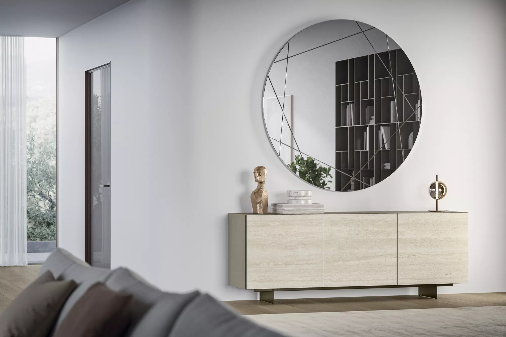 Luxury contemporary Olympia sideboard by Bontempi, showcased at Troy Michigan showroom Luxury contemporary **Olympia** sideboard by Bontempi, showcased at Troy Michigan showroom