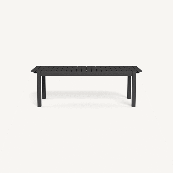 “Pacific Aluminum Extension Dining Table by Harbour – sleek modern outdoor table in matte aluminum finish”
