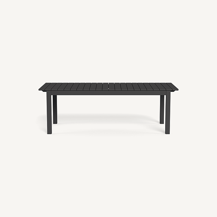 “Pacific Aluminum Extension Dining Table by Harbour – sleek modern outdoor table in matte aluminum finish”
