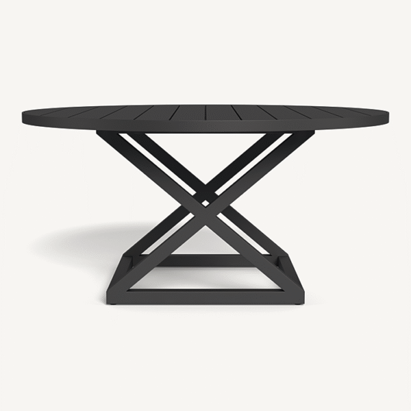 “Pacific Aluminum Round Dining Table 60" by Harbour – modern circular outdoor dining table in aluminum”