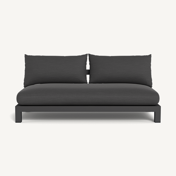 “Pacific Aluminum 2 Seat Armless Sofa by Harbour – modern outdoor modular seating without armrests”