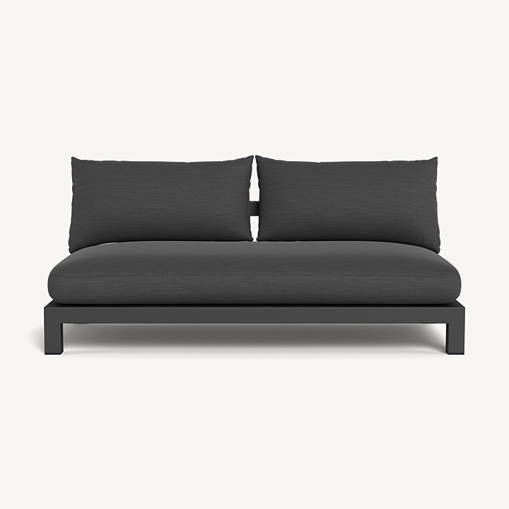 “Pacific Aluminum 2 Seat Armless Sofa by Harbour – modern outdoor modular seating without armrests”