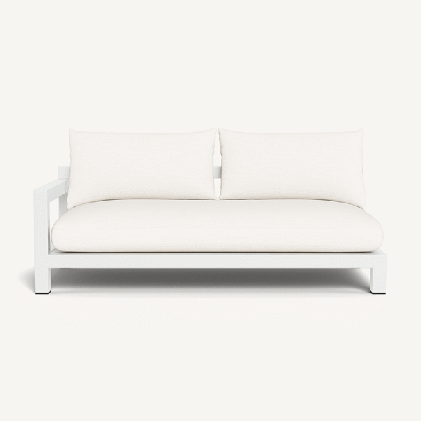 “Pacific Aluminum 2 Seat 1 Arm Sofa by Harbour – sleek modern outdoor sofa with aluminum frame”