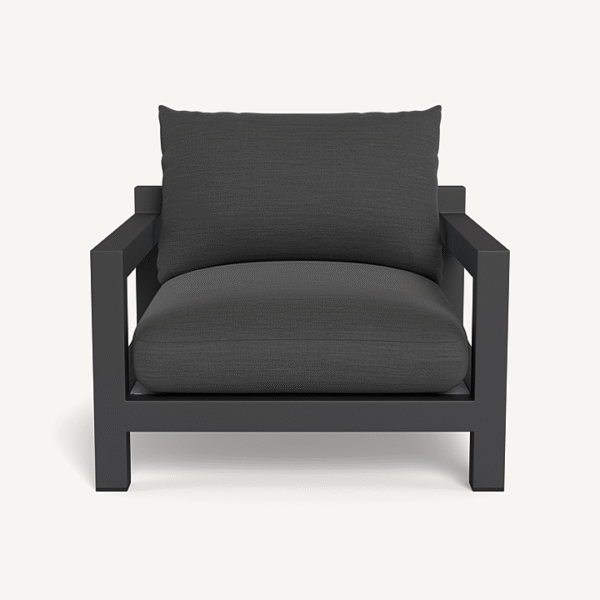 “Pacific Aluminum Lounge Chair by Harbour – modern outdoor lounge chair with sleek powder-coated aluminum frame”