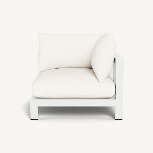 “Pacific Aluminum Corner Seat by Harbour – modern outdoor sectional unit with sleek aluminum frame”