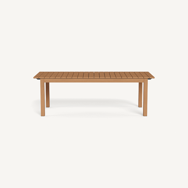 “Pacific Teak Extension Dining Table by Harbour – premium outdoor teak table fully extended”