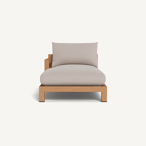 “Pacific Teak Chaise by Harbour – modern outdoor teak lounge chair with minimalist silhouette”