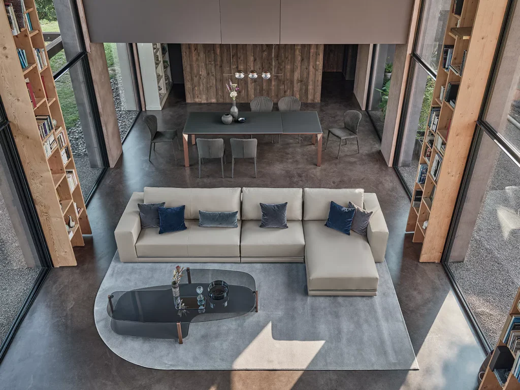 Spheratus by Bontempi modern Italian dining table in Royal Oak, Michigan showroom
