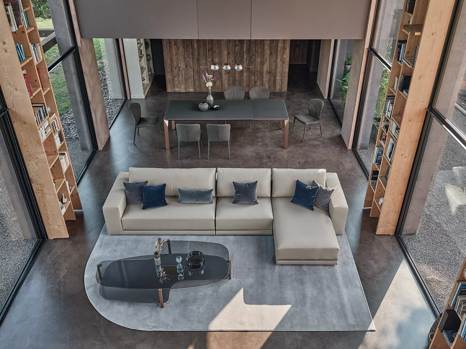 Spheratus by Bontempi modern Italian dining table in Royal Oak, Michigan showroom