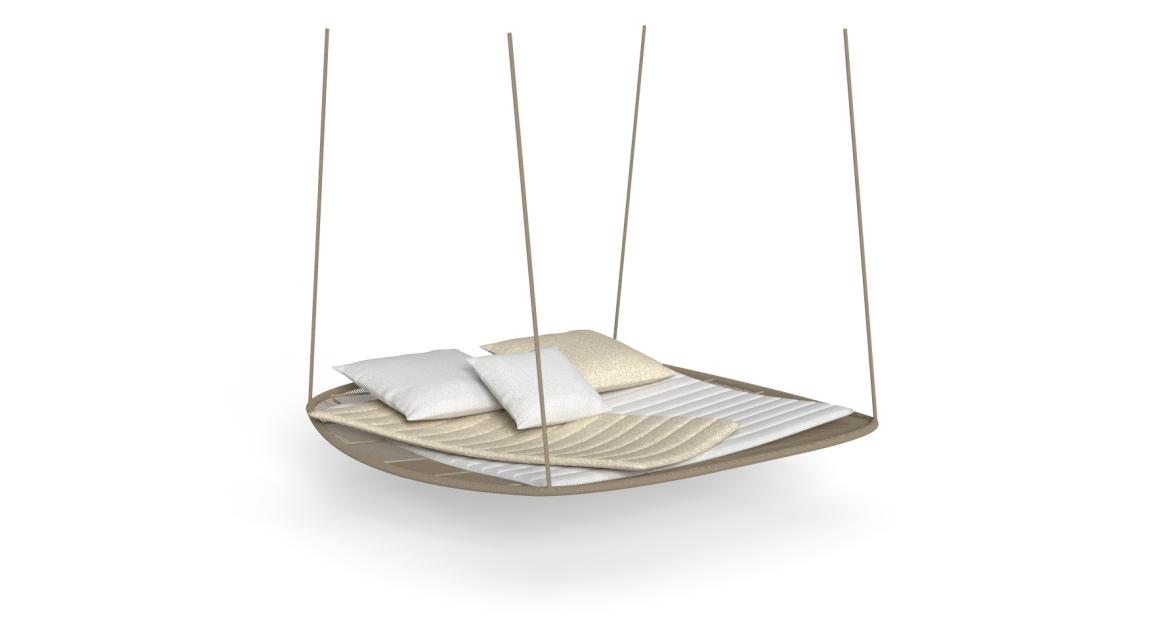 Luxury contemporary Panama Flybed by Ludovica + Roberto Palomba for Talentispa, high-end Italian outdoor furniture for Birmingham, Michigan.