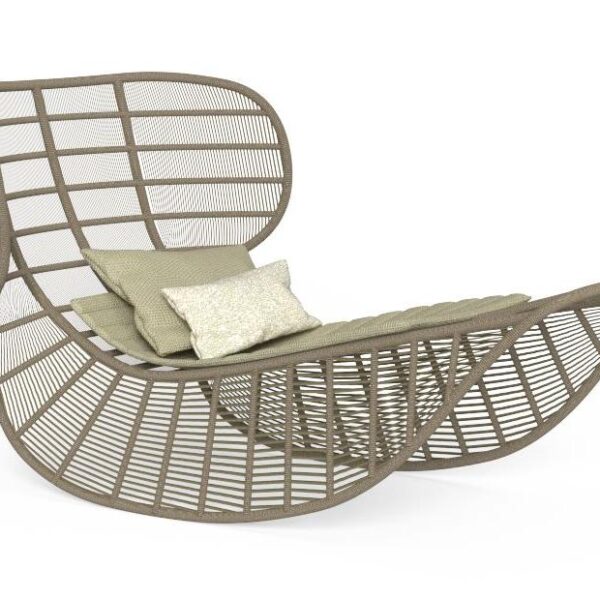 Luxury contemporary Panama Rocking Bed by Ludovica + Roberto Palomba for Talentispa, high-end Italian outdoor furniture for Birmingham, Michigan.