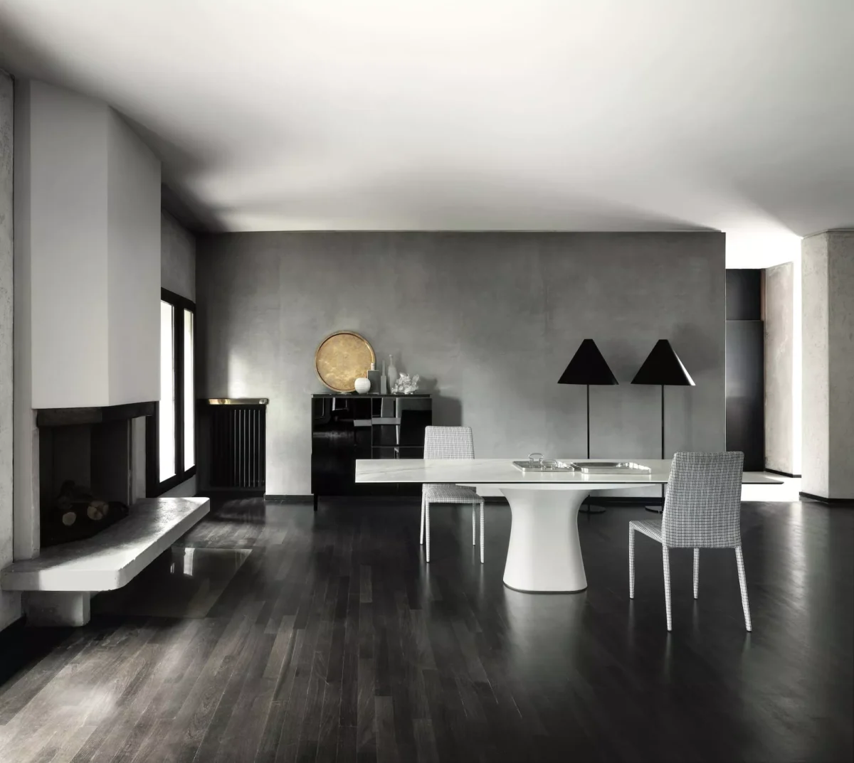 Luxury contemporary Malik table by Bontempi, perfect for an elegant dining room in Royal Oak, Michigan.
