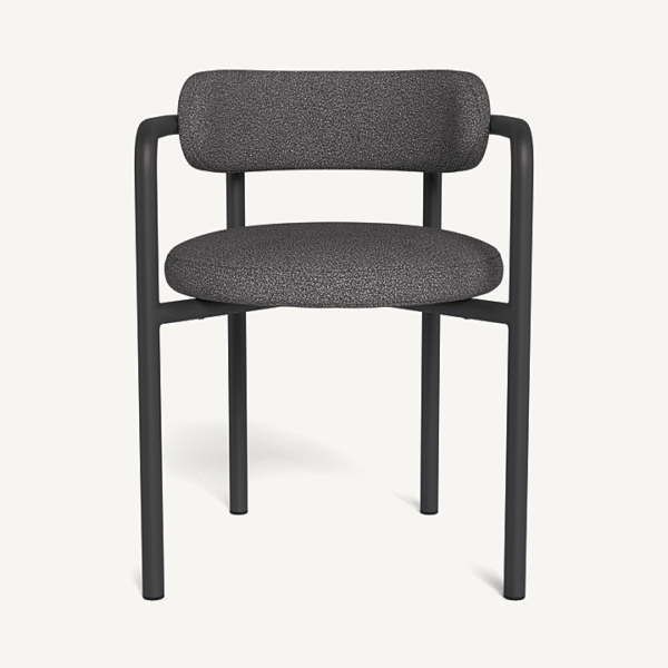 “Contemporary dining chair from Harbour’s Porto line – aluminum construction for indoor-outdoor versatility”