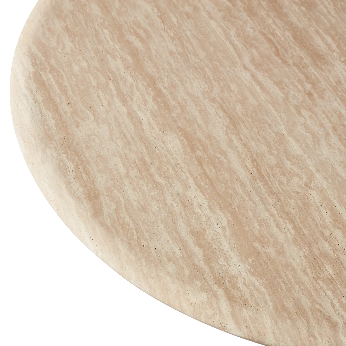 “Top view of Porto Travertine Round Coffee Table – circular natural stone finish with organic elegance”