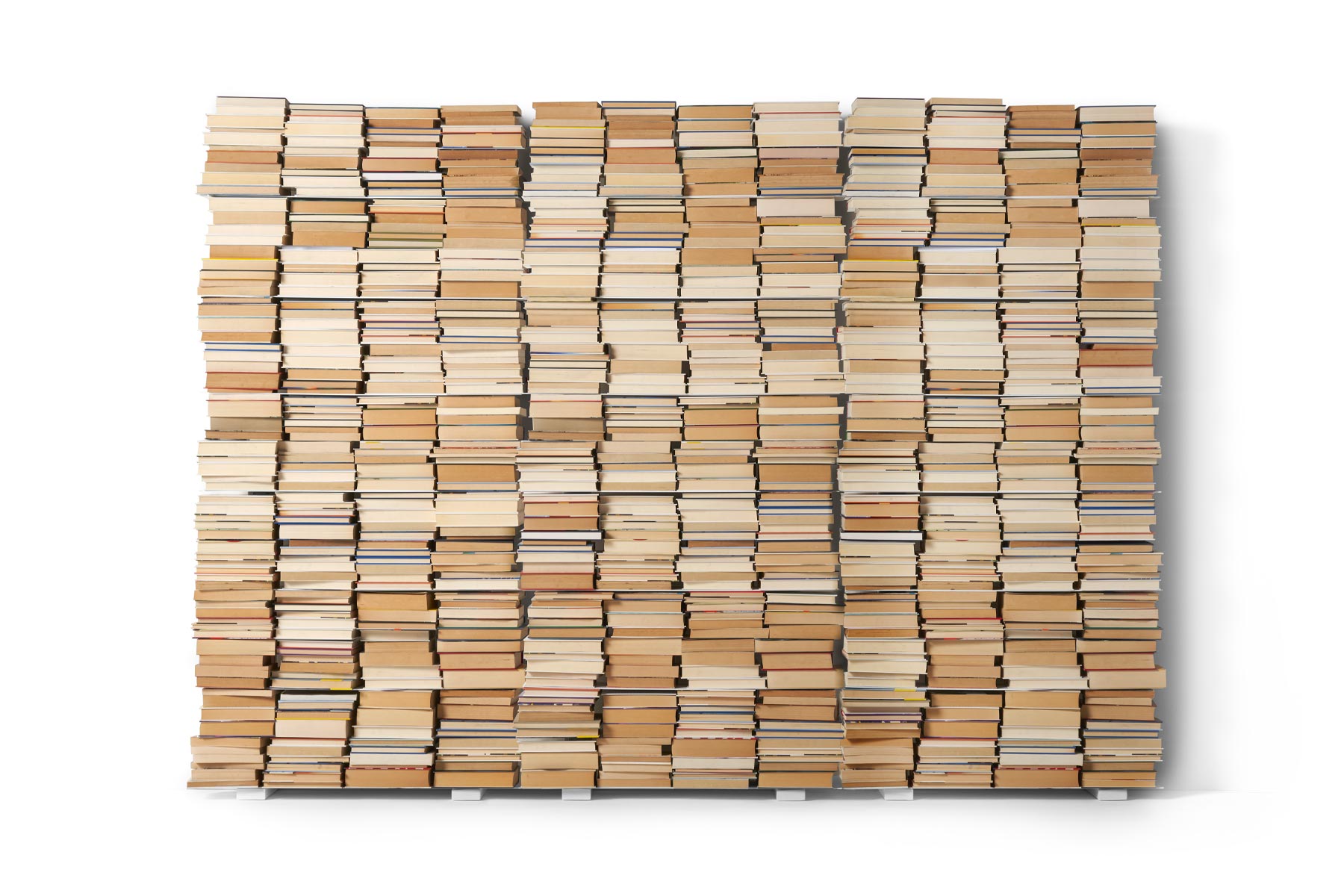Pacifico modular wall-mounted steel bookcase by Opinion Ciatti in matte white, featuring open shelving and minimalist design, showcased in Royal Oak, Michigan showroom.