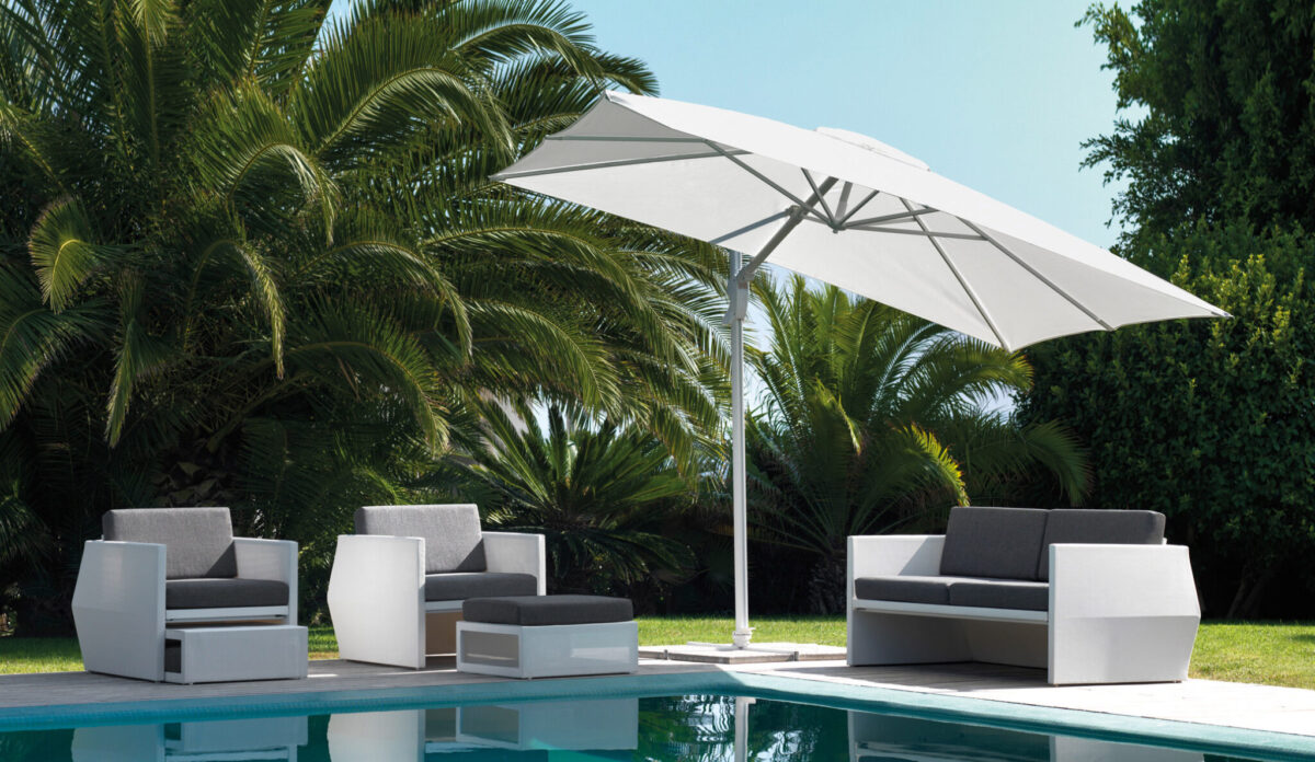 Modern Parasol Volcano by Niccolò De Robertis for Talentispa, high-end Italian outdoor sun umbrella for Royal Oak, Michigan.
