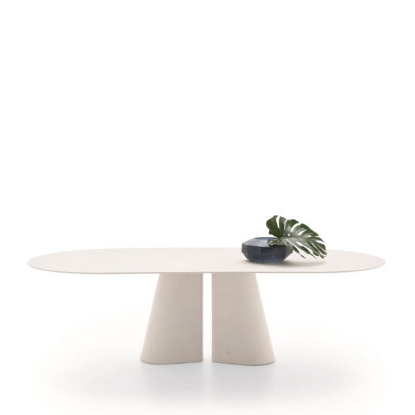 “Pillar Outdoor table by Ditre Italia – modern Italian outdoor dining table with bold cylindrical base and weatherproof top”