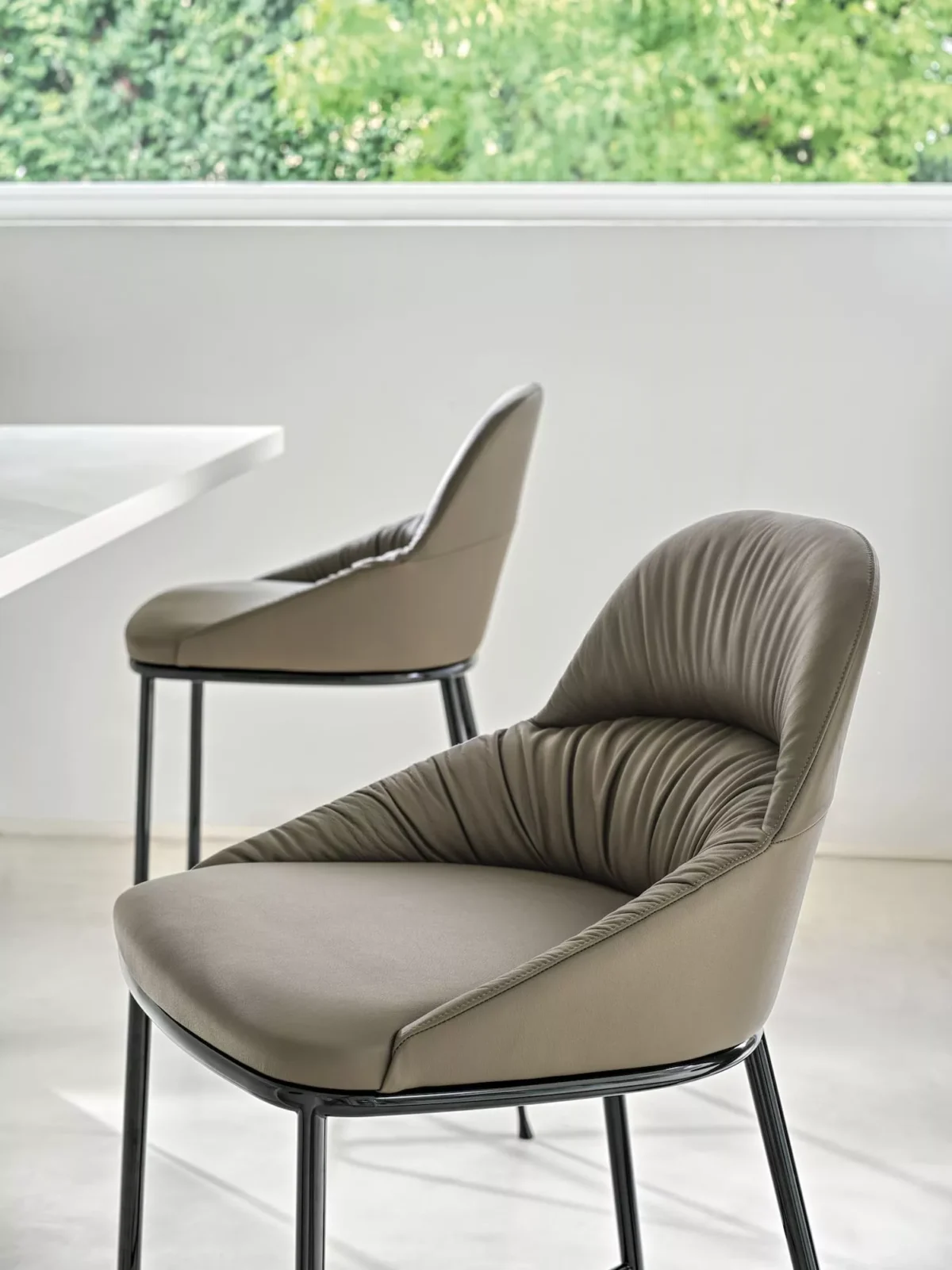 Queen Footstool by Bontempi in Royal Oak, MI featuring a sleek metal frame and plush upholstery.