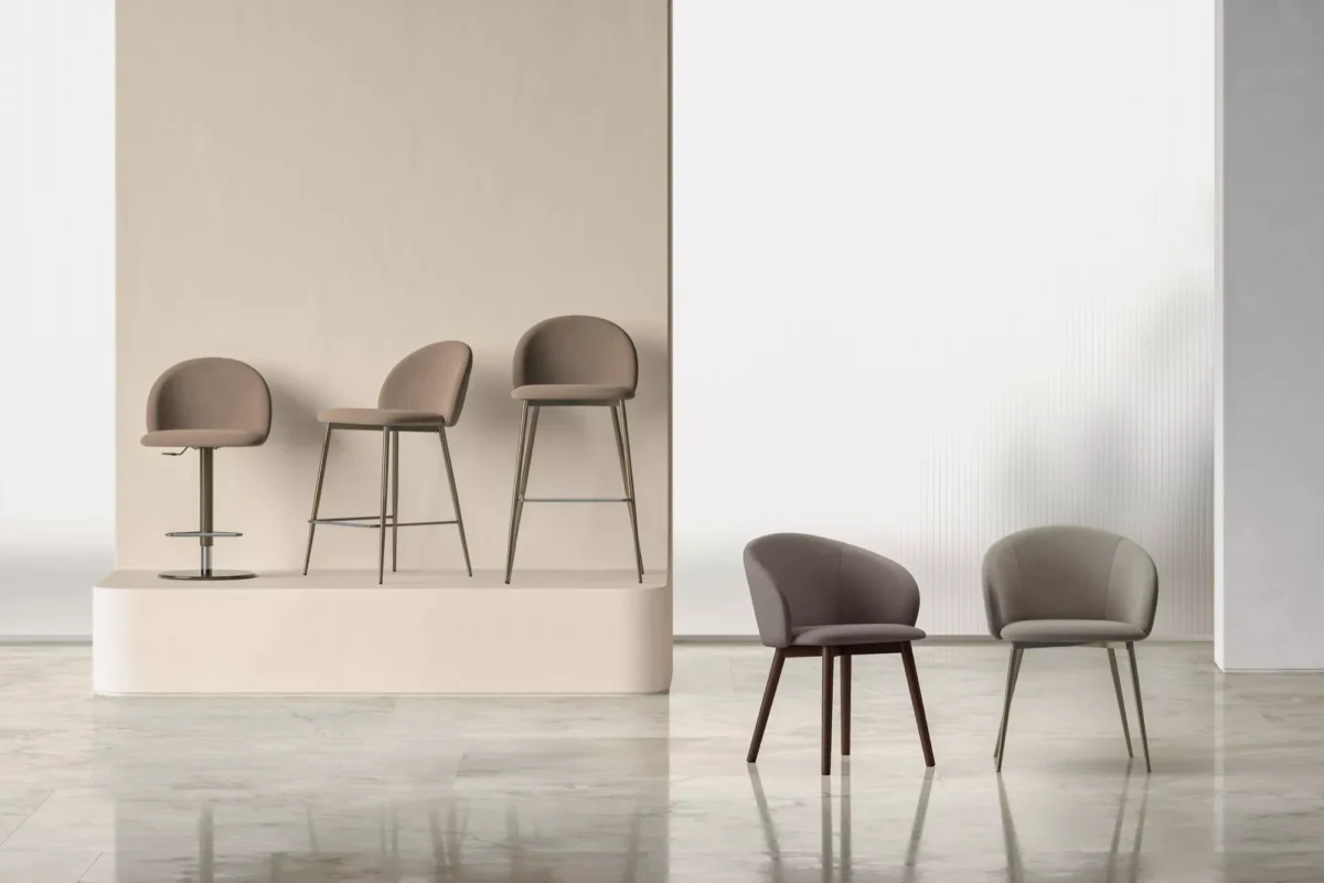 Rebecca Footstool by Bontempi in Royal Oak, MI featuring a sleek metal frame and plush upholstery.