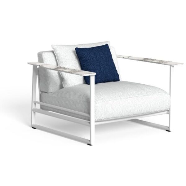 Luxury contemporary Riviera Living Armchair by Studio Talenti for Talentispa, high-end Italian outdoor seating for Birmingham, Michigan.