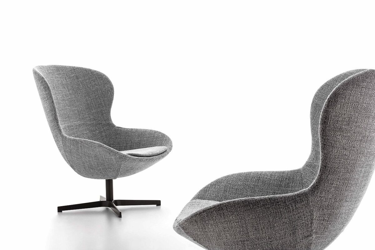 “Round by Ditre Italia – modern accent chair with wraparound silhouette and sleek, compact proportions”