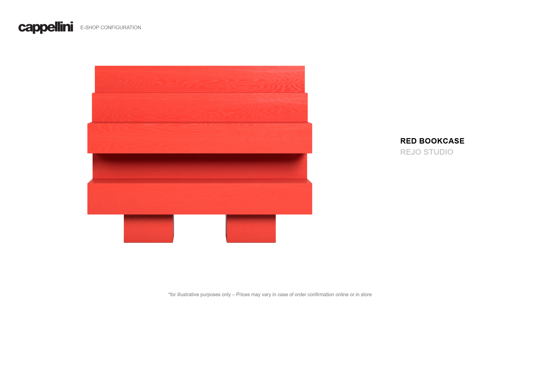 Modern Red Bookcase by REJO Studio for Cappellini, high-end Italian design for Troy, Michigan.