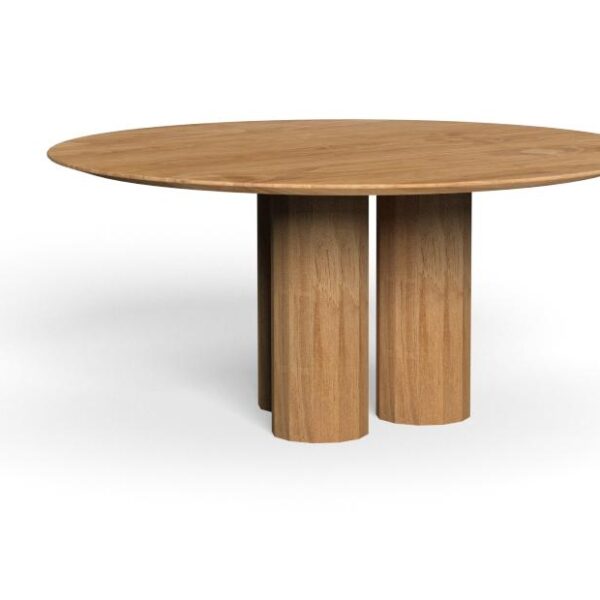 "Salinas D165 Accoya table by TalentiSpa blending organic texture with minimalist outdoor style."