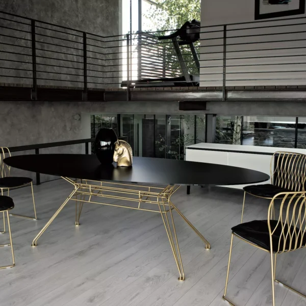 Freak by Bontempi dining chair with avant-garde sculptural frame