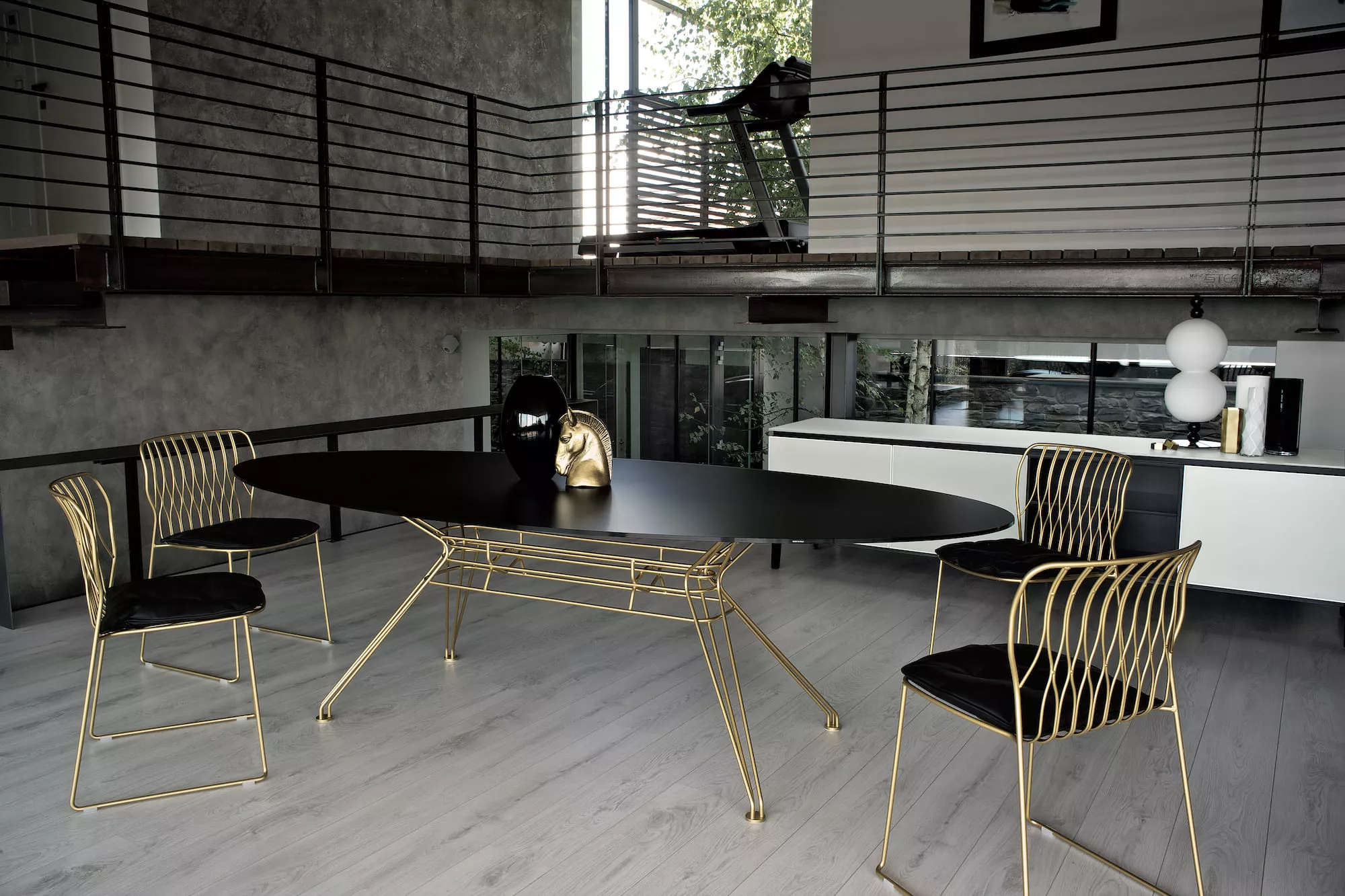 Freak by Bontempi dining chair with avant-garde sculptural frame