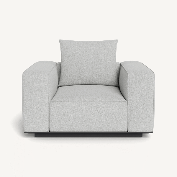 “Santorini Outdoor Swivel Lounge Chair by Harbour – modern teak chair with 360-degree rotation”