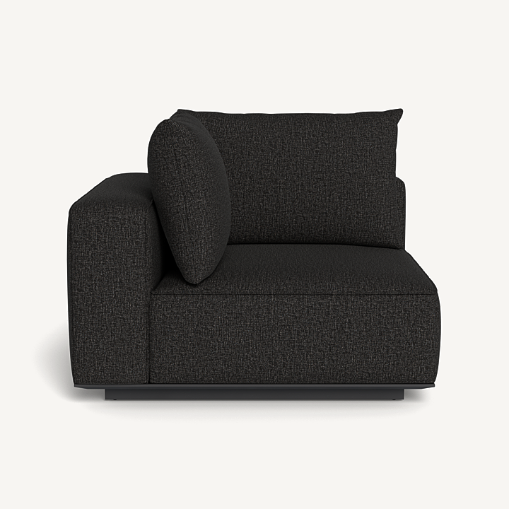 “Santorini Outdoor Corner Left by Harbour – modular corner lounge seat with aluminum frame and plush cushions”
