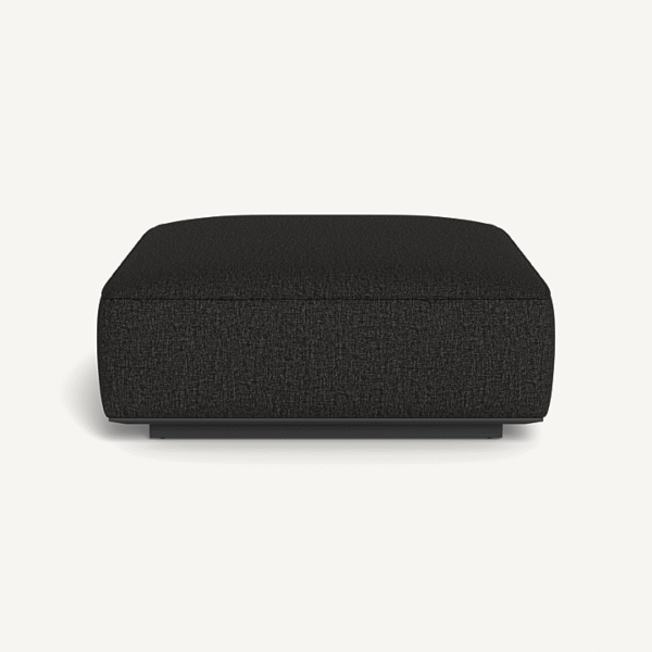 “Santorini Outdoor Ottoman by Harbour – modern teak footrest with plush cushion and clean lines”