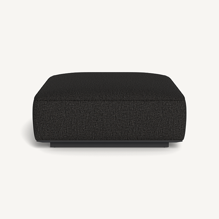 “Santorini Outdoor Ottoman by Harbour – modern teak footrest with plush cushion and clean lines”