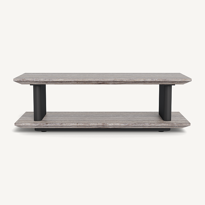 “Santorini Outdoor Stone Rectangle Side Table by Harbour – elegant stone-topped side table for luxury outdoor spaces”