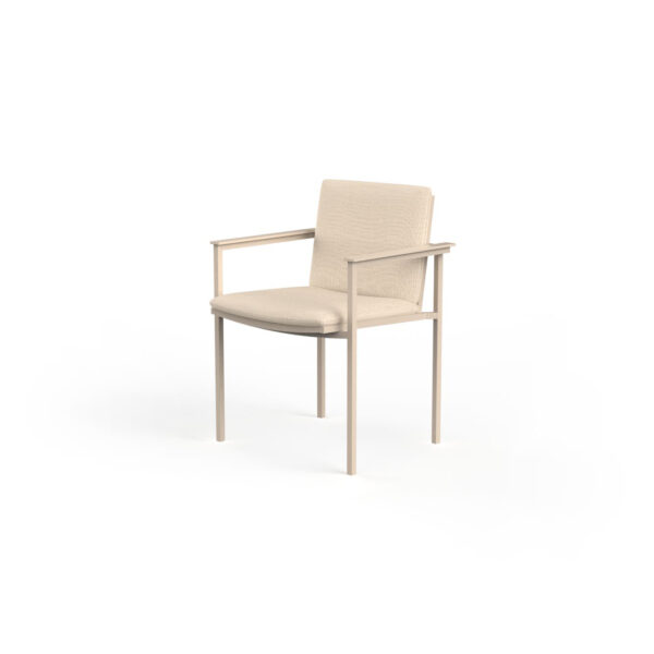 "THE FACTORY Chair by Vondom with industrial aluminum frame and mesh backrest."