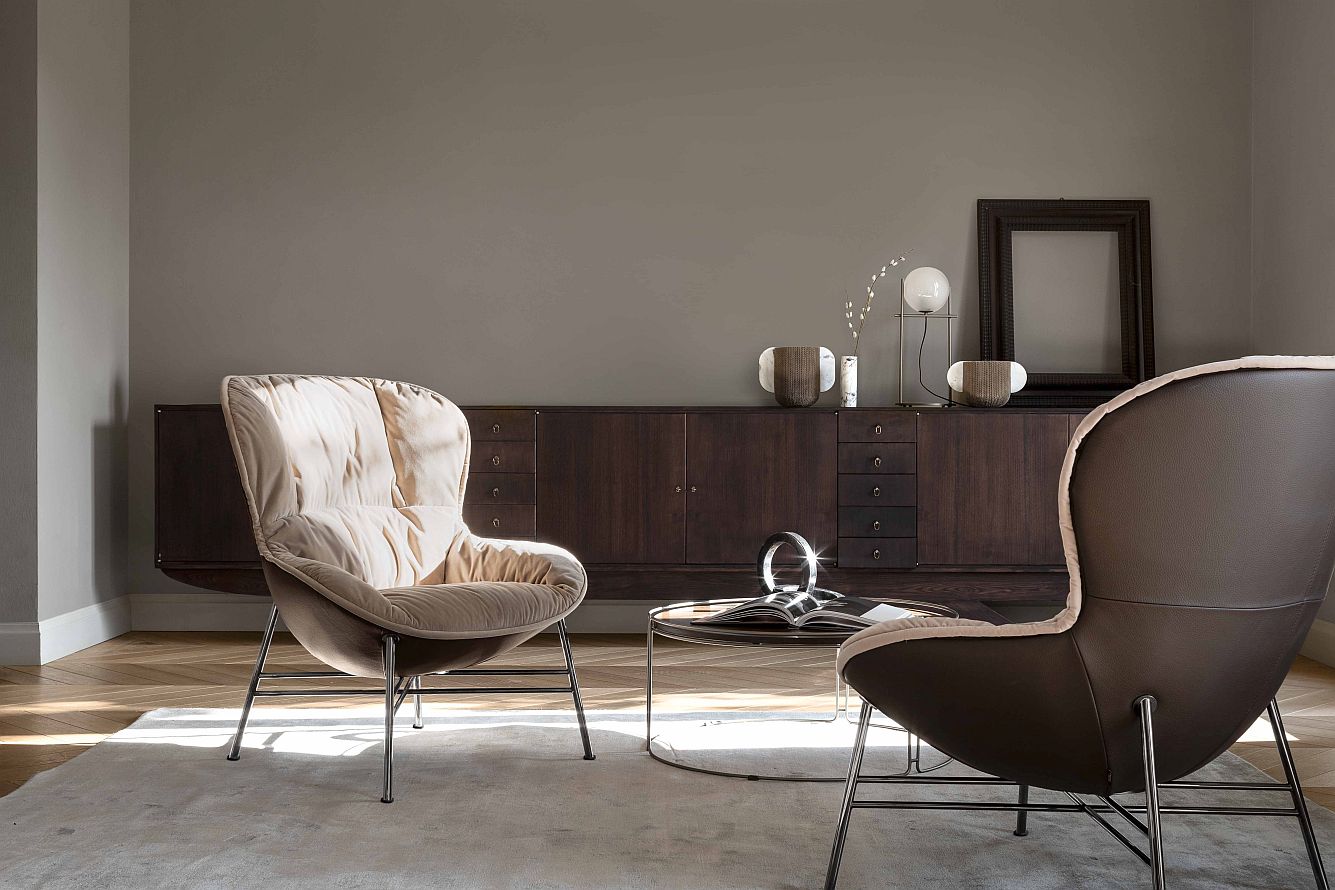 “SOFTY armchair by Ditre Italia – modern Italian lounge chair with rounded lines and plush upholstered cushions”